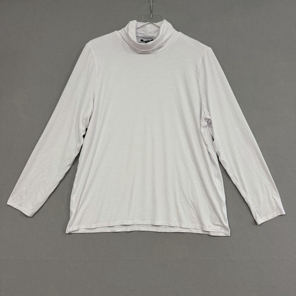 Eileen Fisher Turtleneck Top XL White Long Sleeve Capsule Minimalist